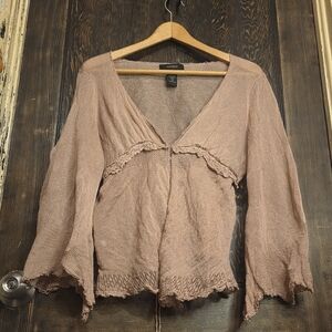 Vintage 90s/Y2k Express Metallic Knit Cardigan in Pink
